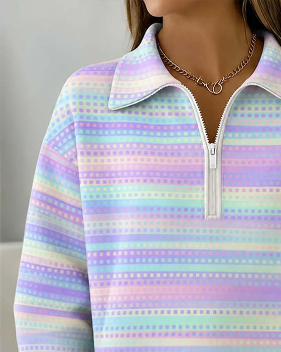 Sweatshirt Revers Langarm