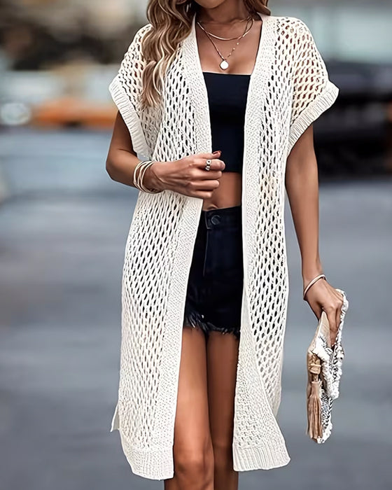 Cardigan Mittellang Hollow Out