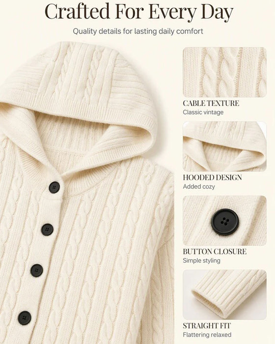 Cardigan Mit Kapuze Offen Vorne Gestrickt