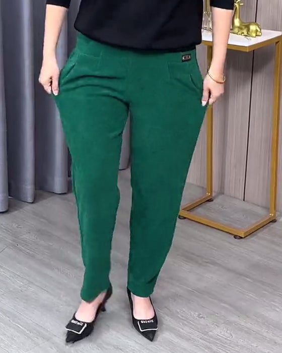 Einfarbige Stretch-Skinnyhosen