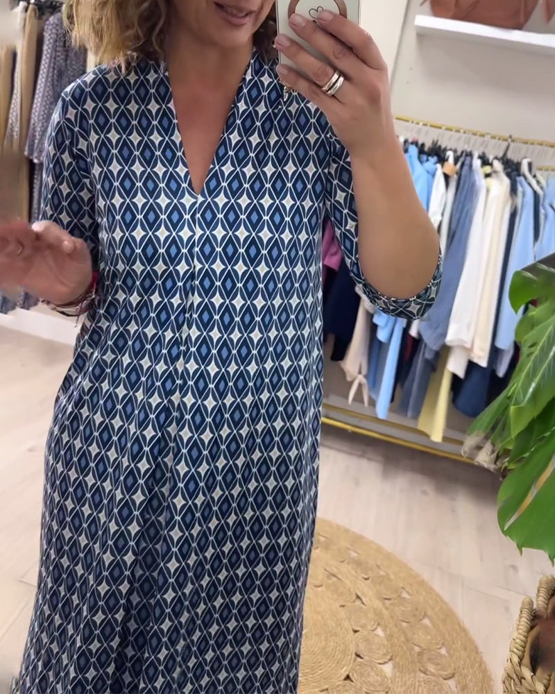 Kleid Geometrisch Druck Maxi