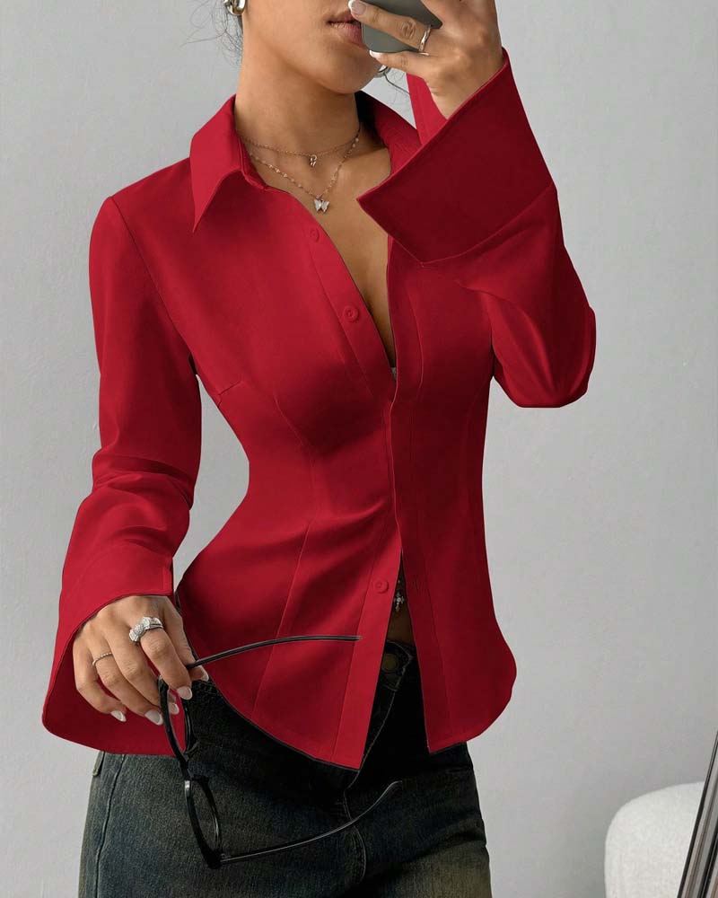 Damen Eleganter Slim-Fit Hemd