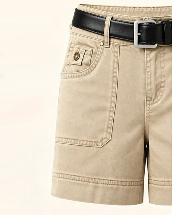 Shorts Mittlere Taille Einfarbig