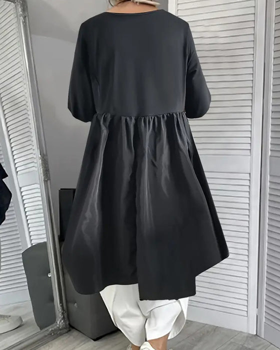 Kleid Strick Patchwork Seitenbindung