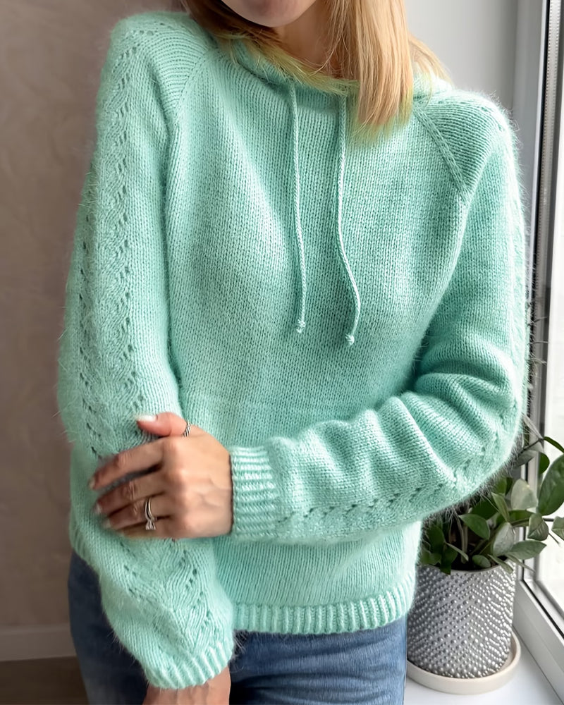 Pullover Mit Kapuze Hohlraum Kordelzug Tasche