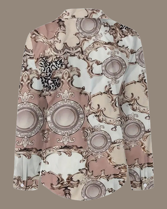Bluse Mit Old Money Stil Und Knopf-Vorderdesign