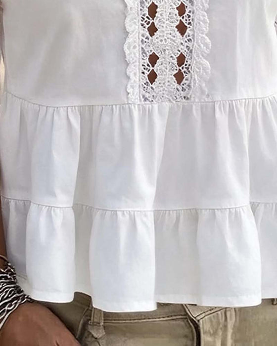Bluse Off-Shoulder Spitze Rüsche