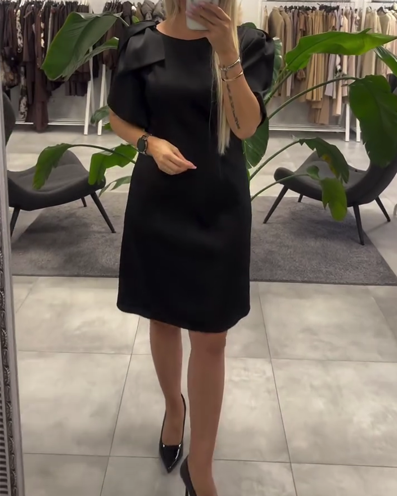 Kleid Blase kurzarm Rundhalsausschnitt