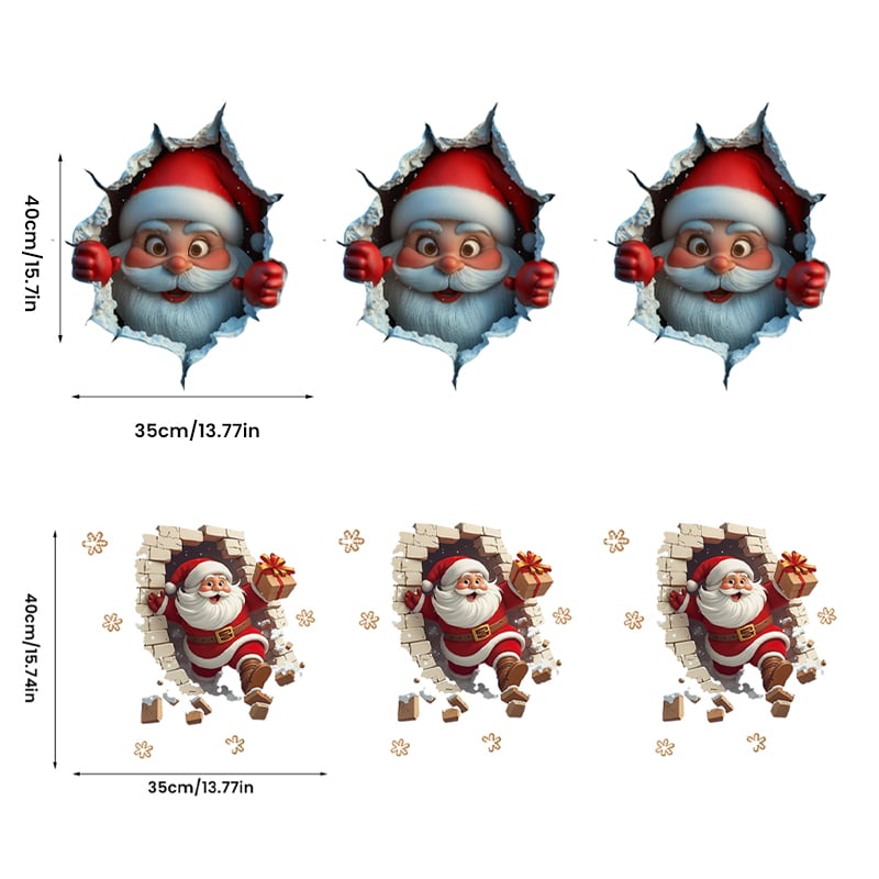 Weihnachtsmann Wandaufkleber Set