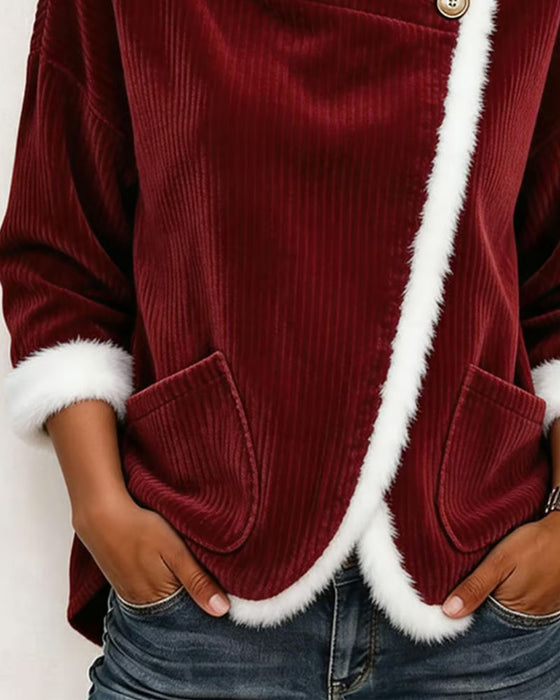 Oberteil Stilvoll Warm Fleece Tasche