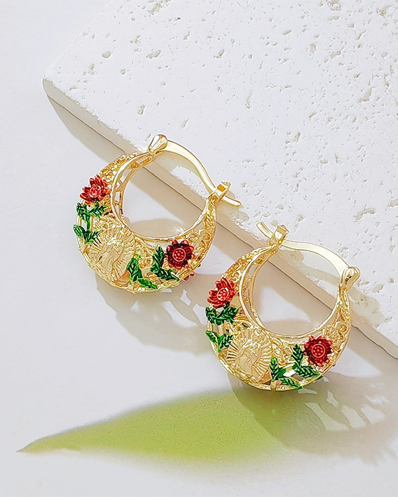 Ohrringe Vintage Blumen‑Creolen