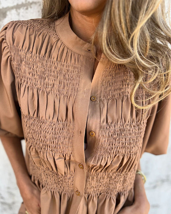 Bluse Casual Mode Kurzarm Einfarbig
