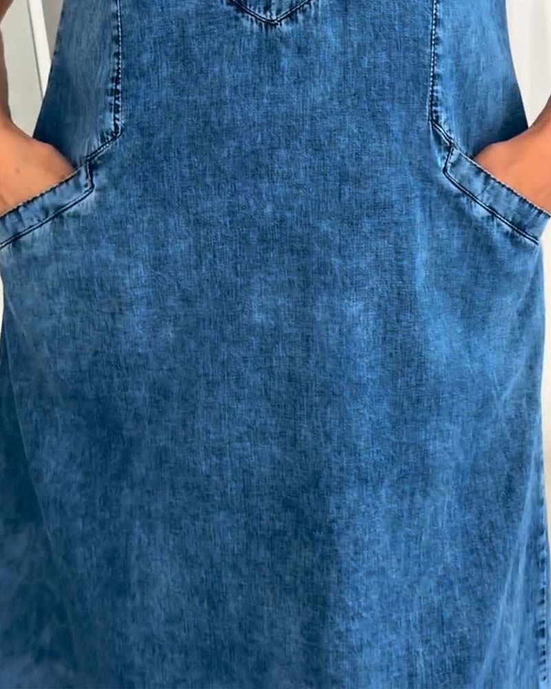 Kleid Metall Schnalle Dekor