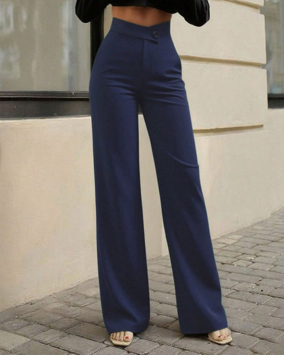 Anzughose Hohe Taille Drapiert
