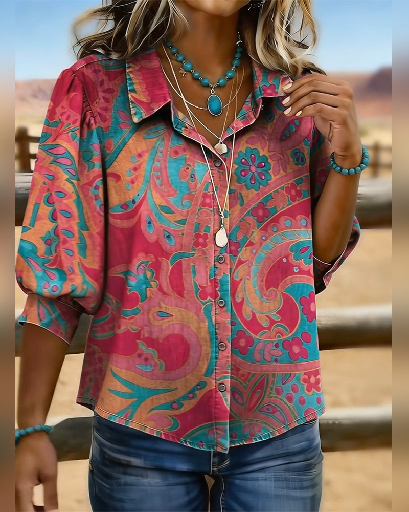 Hemd Modisch bedruckt Kurzarm Locker