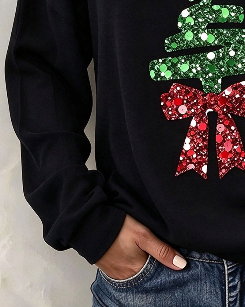 Top Asymmetrischer Träger Weihnachtsbaum Cold Shoulder