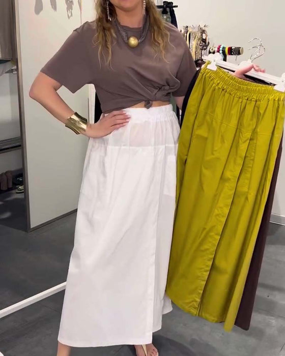 Hose Lässig Schürze Stil Knöchellang
