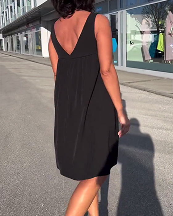 Kleid ärmellos einfarbig Shift