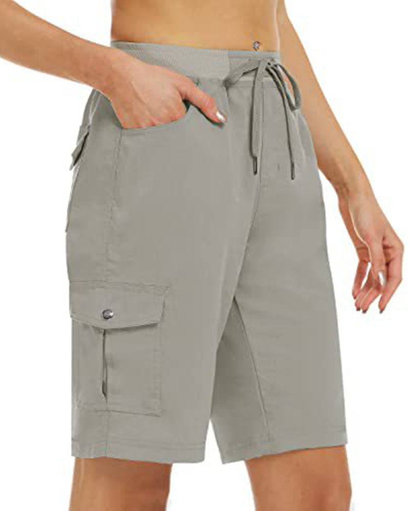 Damen Shorts Schnelltrocknende Cargoshorts Mit Taschen