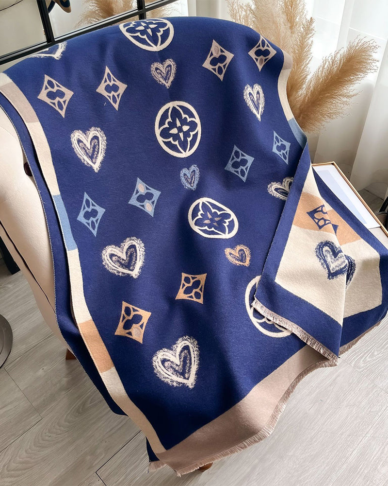 Schal Herz Geometrisch Mode Warm