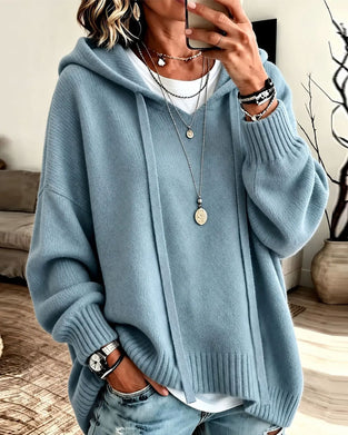 Pullover Mit Kapuze Kordelzug Drop Schulter Locker