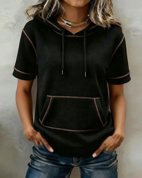 T-Shirt Lässig Mit Kordelzug Tasche