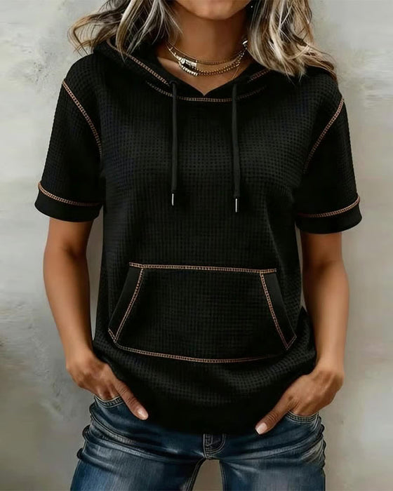 T-Shirt Lässig Mit Kordelzug Tasche