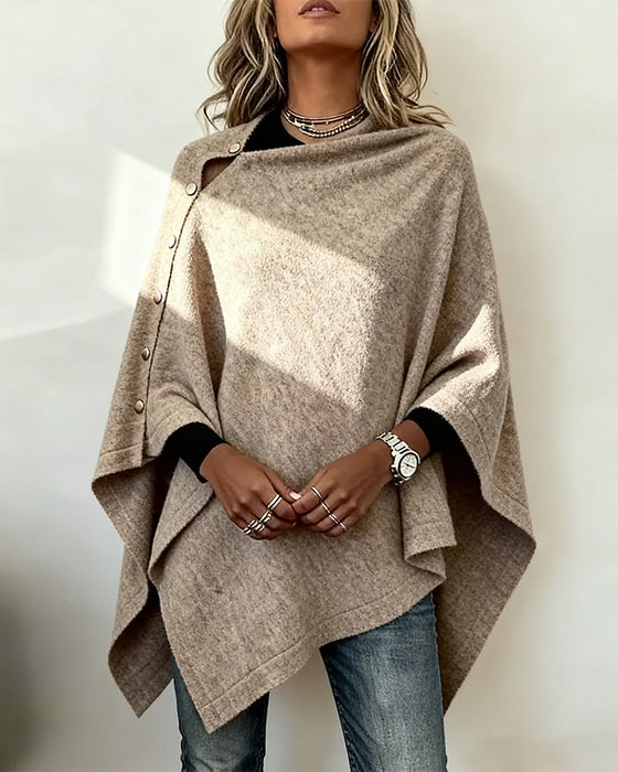 Pullover Mit Cape-Design, Modischem Ambiente Und Asymmetrischem Schnitt