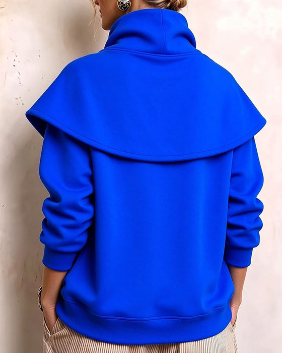 Sweatshirt Zweilagiger Turtleneck