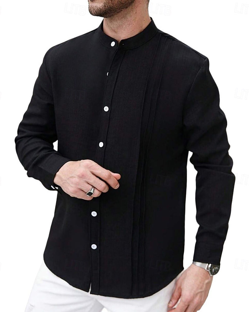 Herren Hemd Mode Mini-Mandarin-Kragen