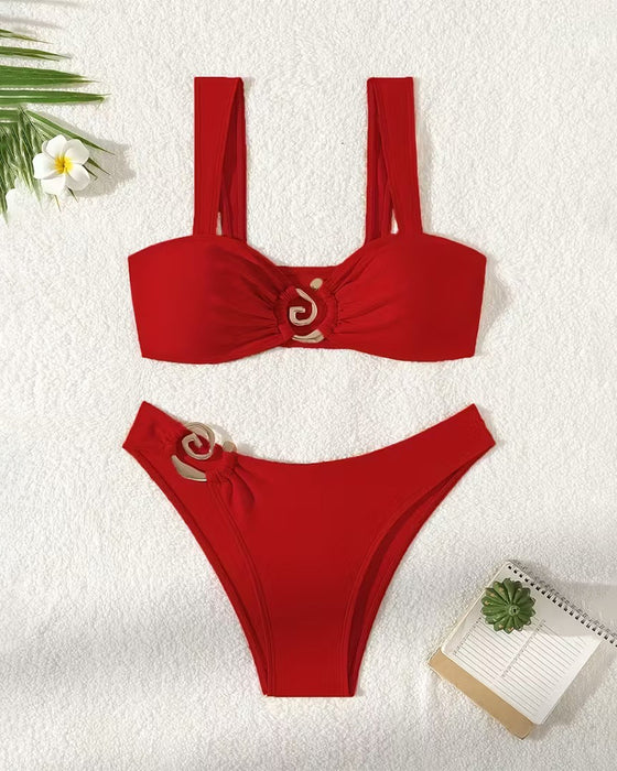 Bikini Metallverschluss Geteilt Sexy