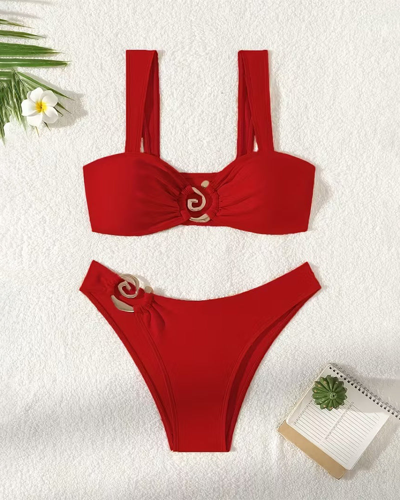 Bikini Metallverschluss Geteilt Sexy