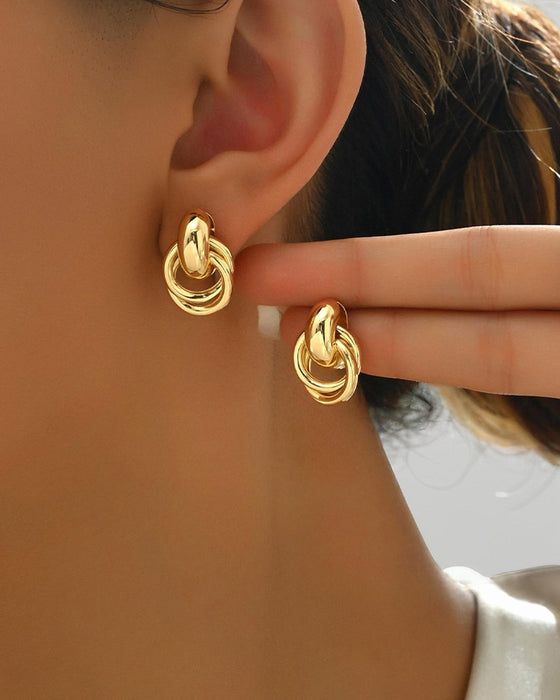 Ohrringe Vintage Strukturiert Doppelte Lage Metall Wickel
