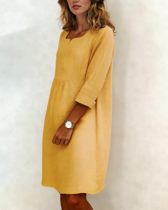 Kleid Kleiner V-Ausschnitt Mode