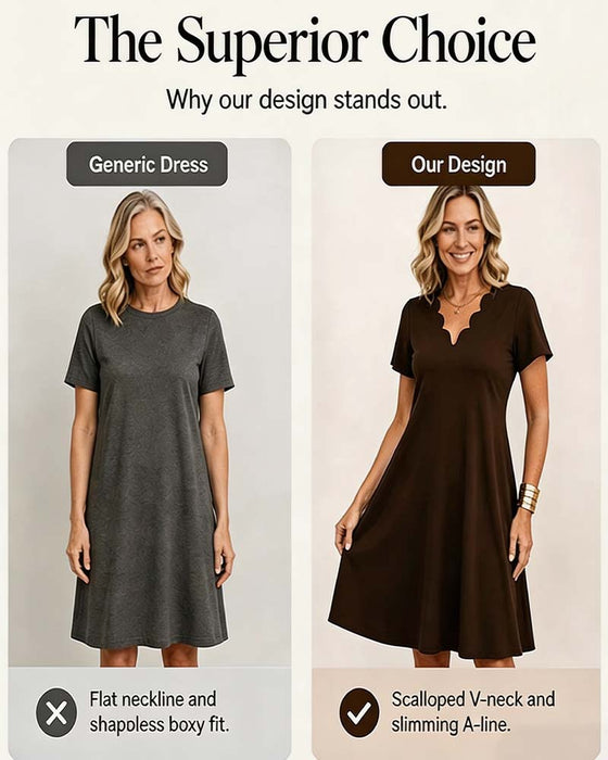 Kleid Kurzer Ärmel Uni