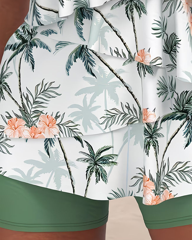 Tankini Frischer Kokospalmen-Druck