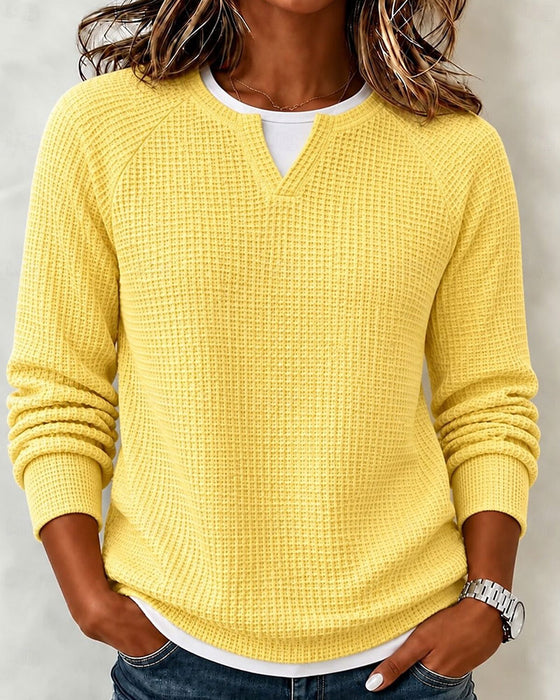 Sweatshirt Unifarben Raglan Langarm