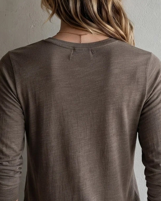 T-Shirt Saum Binden Langarm