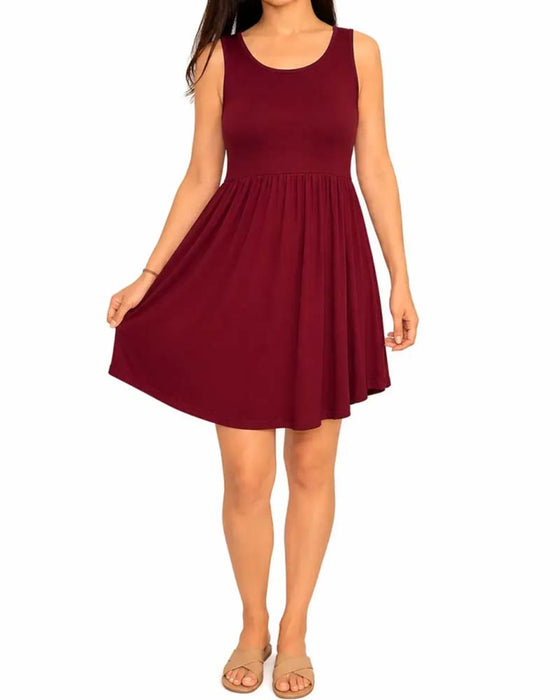 Kleid Ärmellos Locker A-Linie Mini