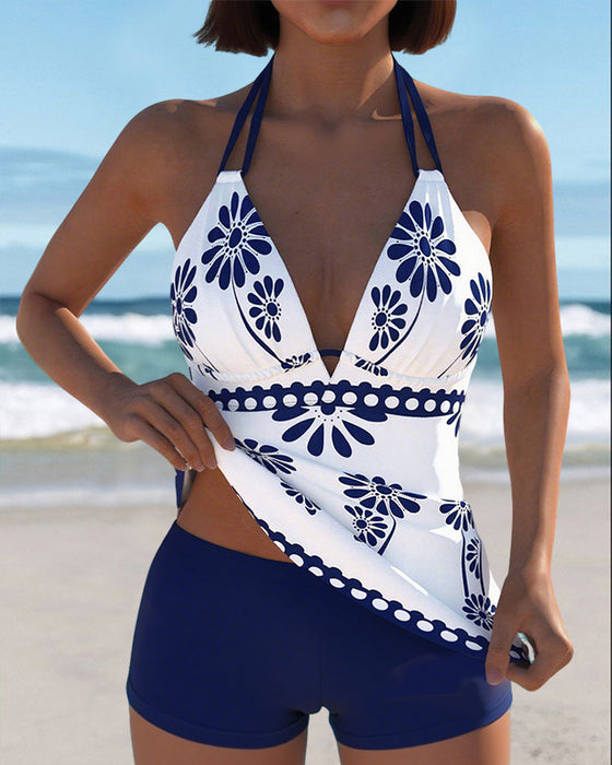 Tankini Zweiteilig Nackenhalter Bedruckt