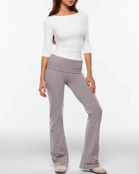 T-Shirt Stilvoll Ellenbogenlang Ärmel Slim Fit Basisschicht