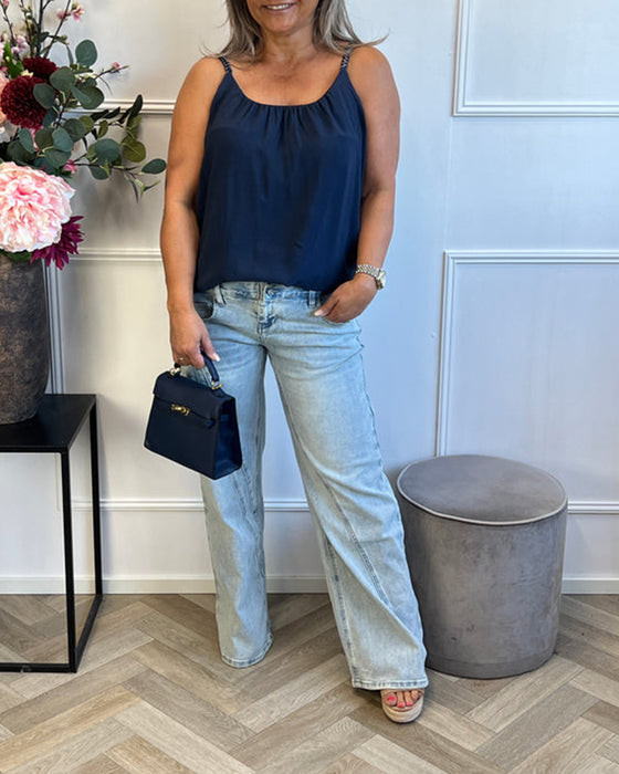 Cami Top Geflochtenes Träger Drape