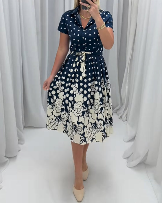 Kleid modisch gepunktetes Muster