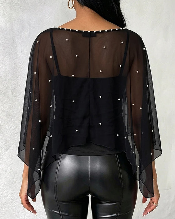 Bluse Rundhals Schlitz Lässig