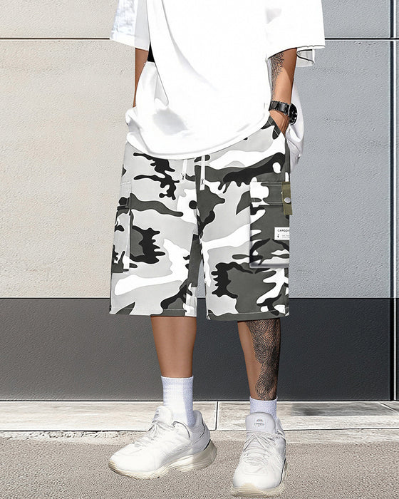 Shorts Herren Multitasche Kordelzug Cargo
