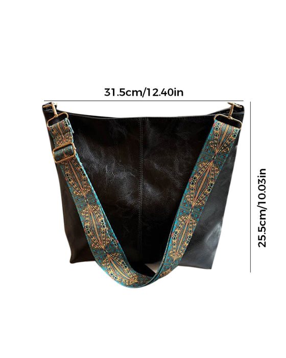 Eimertasche mit großem Fassungsvermögen und Vintage-Schultergurt