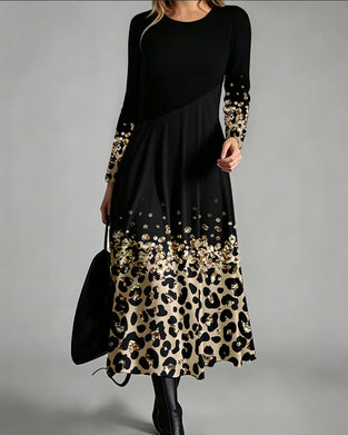 Kleid Ombre Leopard Lässig