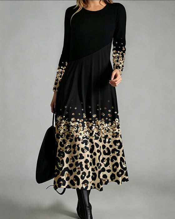 Kleid Ombre Leopard Lässig