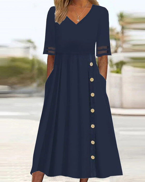 Kleid Temperament V-Ausschnitt
