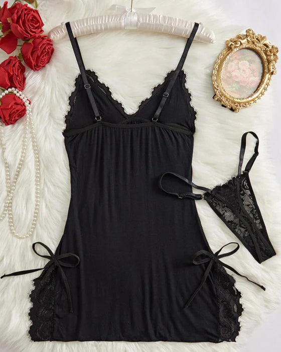 Dessous Sexy Tiefes V-Ausschnitt